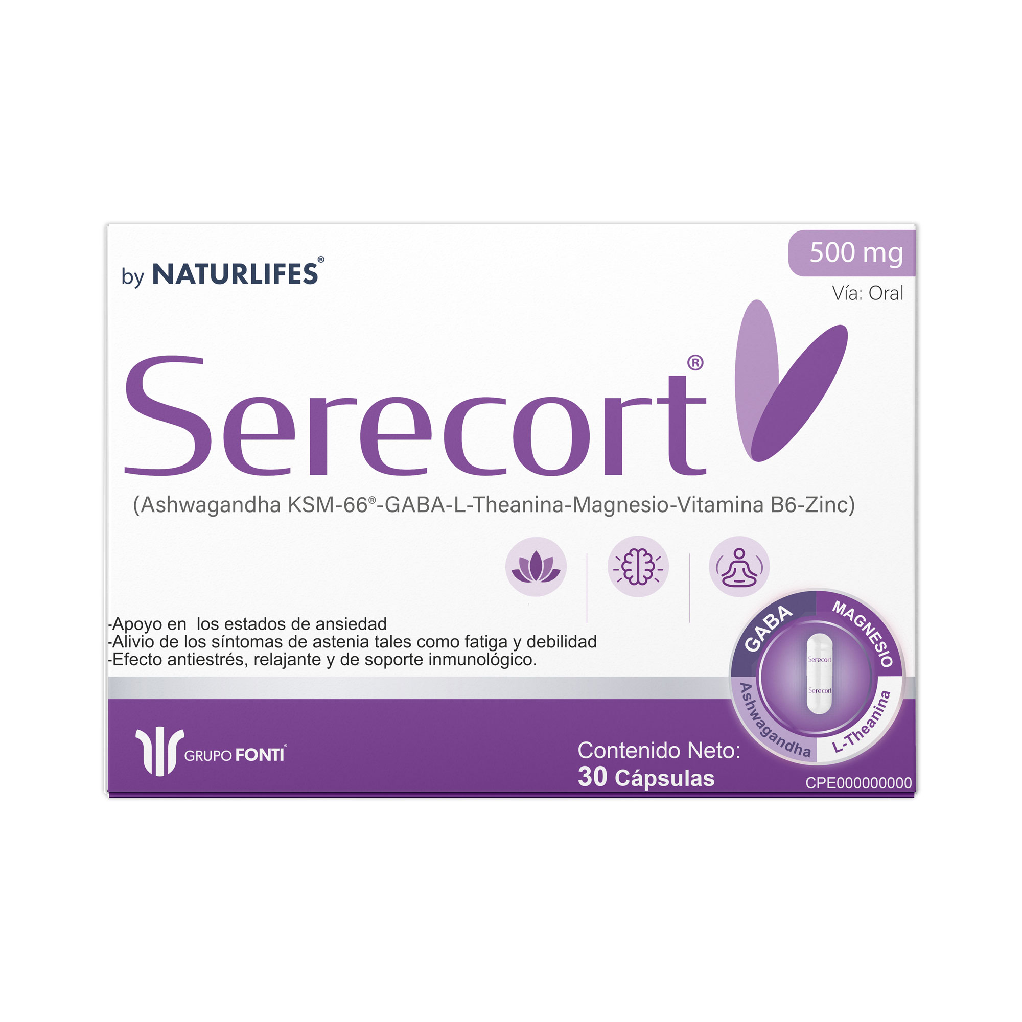 Serecort - 500mg - 30 cápsulas